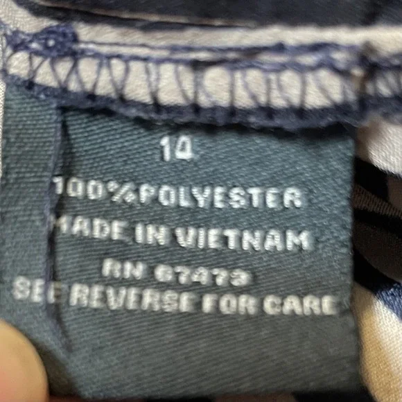 Gabby Skye Striped Mini Dress Sz 14 Beige Black Side Tie Workwear Party Wedding - Picture 11 of 13